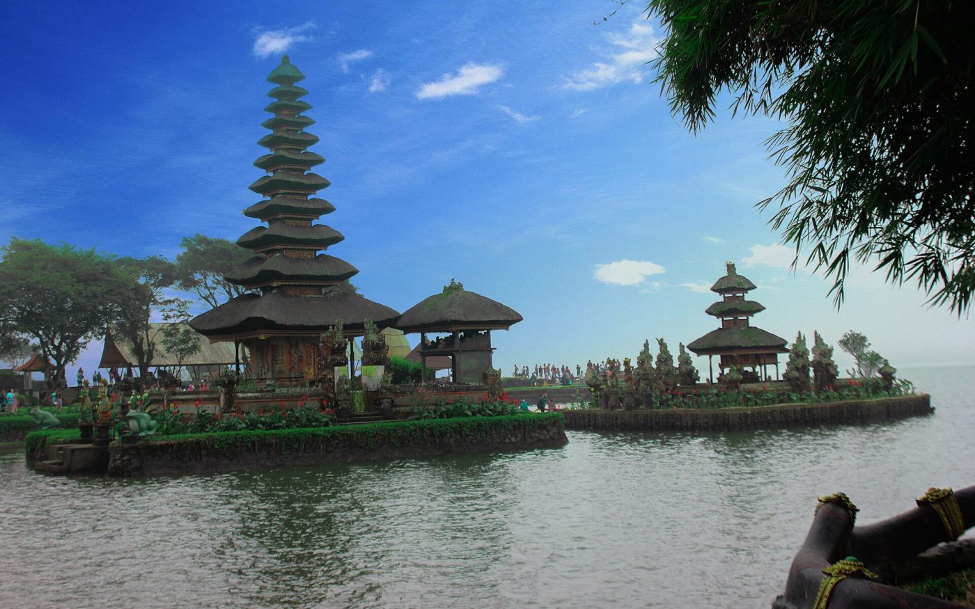 Pura Ulun Danu Beratan water temple on Lake Beratan in Bedugul, Bali